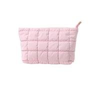 Moderno astuccio per cosmetici trapuntato multiuso borsa portatile per cosmetici essenziali alla moda superfici strutturate robusta PU elegante borsa trapuntata, A, Taglia unica