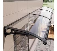 Moderno baldacchino espandibile in alluminio per porta d'ingresso e terrazza, 61 x 299,7 cm, elegante tenda da esterno per protezione da pioggia e neve, protezione dalle intemperie personalizzabile