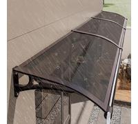 Moderno baldacchino in alluminio per finestre e porte, tetto in policarbonato protetto dai raggi UV con grondaie, resistente alla neve e alla pioggia (dimensioni: L100*W)
