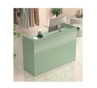 Moderno banco cassa con gestione dei cavi, elegante scrivania per la reception per salone, ufficio, negozio, clinica e casa, marrone chiaro, 60 cm