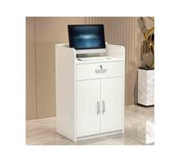 Moderno banco cassa - elegante banco reception per ufficio vendita al dettaglio e barbiere - bianco tavolo anteriore bancone 80 cm - perfetto per cassieri e negozi di abbigliamento