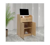 Moderno banco cassa per negozio di abbigliamento, salone o ufficio, semplice tavolo da reception in rovere 80 cm/31,5 pollici elegante soluzione per la cassa per spazi commerciali