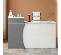 Moderno banco da banco per reception, tavolo da banco con ampio contenitore e cassetto chiudibile a chiave, ideale per ufficio, boutique e spa, grigio, 100 cm