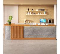 Moderno banco di ricevimento a LED per saloni di bellezza e postazioni di lavoro spa, design contemporaneo per piccole imprese, elegante stazione di servizio clienti