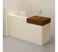 Moderno banco di ricezione con cassetto chiudibile a chiave, elegante finitura per centro commerciale o aziendale, ideale per aree di ricevimento