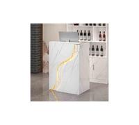 Moderno banco di ricezione LED - 80 cm bianco pietra anteriore bancone per la vendita al dettaglio, hotel & ufficio - Design elegante e funzionale per piccoli spazi