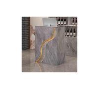Moderno banco di ricezione LED compatto per hotel e uffici al dettaglio elegante 80 cm grigio pietra checkout station per una migliore esperienza del cliente