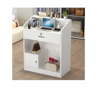 Moderno banco di ricezione multifunzionale bianco per ufficio salone di bellezza clinica hall elegante 80 x 92 cm (31,5 x 36 in) mobili per reception