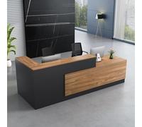 Moderno banco di ricezione multifunzionale per ufficio per salone e registratore di cassa, elegante marrone, 160 x 60 x 105 cm, perfetto per aree di accoglienza e uffici