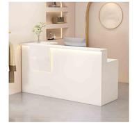 Moderno banco per cassa a forma di L, elegante scrivania per ricevimenti con cassetti, scrivania compatta per piccoli spazi, ideale per uffici e aree di accoglienza (C-1 R-99,8 x 45 x 89,9 cm)