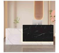 Moderno banco per cassa a LED a forma di L, con ripiani portaoggetti, per saloni e uffici, formato A4 (140 x 60 x 99,8 cm), elegante e funzionale