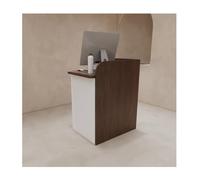 Moderno banco per la vendita al dettaglio, piccolo tavolo in legno con cassetto bloccabile, banco casse per negozi di abbigliamento e cliniche al dettaglio, dimensioni compatte (A1, lunghezza 80 cm)