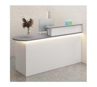 Moderno banco per reception, con armadietti, per minimarket e negozi di abbigliamento, elegante tavolo anteriore da bancone (L80 cm), ideale per ufficio e salone