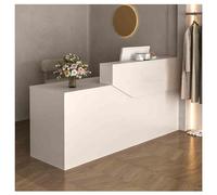 Moderno banco per reception e reception compatto per vendita al dettaglio e ufficio, elegante tavolo da ricevimento dal design salvaspazio (A6, L, 99,8 x 59,9 x 99,8 cm)