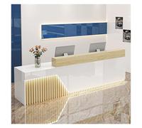 Moderno banco per ricevimenti a LED, 150 cm, elegante bancone per saloni di atrio, saloni e spazi commerciali, migliora l'esperienza del cliente con design contemporaneo e funzionalità