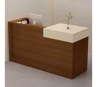 Moderno banco per ricevimenti con bancone per la vendita al dettaglio, tavolo da reception con contenitore aperto, cassetto con serratura, design elegante per uso aziendale, 100 x 50 x 100 cm
