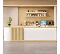 Moderno banco per saloni di bellezza e spa, con LED, elegante bancone anteriore, perfetto per postazioni di lavoro di piccole imprese e design elegante