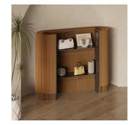 Moderno banco reception - banco cassa portatile per vendita al dettaglio, mostre artigianali e piccoli spazi, espositore curvo per bar, negozi e hotel (marrone)