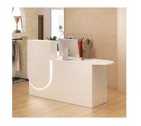 Moderno banco reception - bancone front office con angoli di sicurezza arrotondati resistente all'usura robusto design portante per spazi professionali