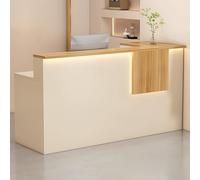 Moderno banco reception beige con cassetti chiudibili e vassoio tastiera elegante ufficio reception (140 x 45 x 90 cm) - elegante reception reception per ufficio e reception
