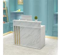 Moderno banco reception bianco per negozio di abbigliamento, minimarket bar o piccolo negozio commerciale reception con banco cassa e reception versatile ed elegante 70 x 50 x 100 cm