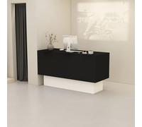 Moderno banco reception compatto - elegante banco cassa con spazio per ufficio e ospitalità - soluzioni efficienti per la ricezione in piedi