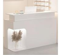 Moderno banco reception con armadietto e cassetto - elegante bancone anteriore per negozi di abbigliamento e saloni di bellezza - soluzione funzionale per il checkout al dettaglio