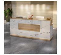 Moderno banco reception con bancone - elegante tavolo per le casse per salone, ufficio, negozio, clinica, casa - A8 140 cm/55 pollici - Tavolo anteriore versatile per lobby e negozi