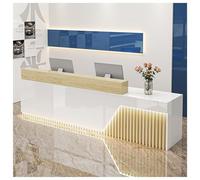 Moderno banco reception con bancone - elegante tavolo per le casse per salone, ufficio, negozio, clinica, casa, A9 150 cm/59 pollici, bancone al dettaglio per lobby e negozi