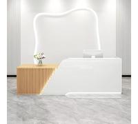 Moderno banco reception con bancone frontale - Tavolo da 180 cm per hotel, saloni di bellezza e negozi al dettaglio - Design elegante A-Left per una migliore esperienza del cliente