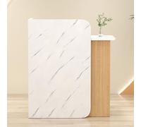 Moderno banco reception con cassetti, bancone da bar in MDF per casa e salone di bellezza, elegante arredamento per reception, scrivania compatta per ufficio e negozio, tavolo per la cassa versatile
