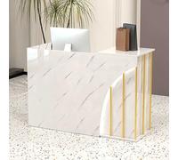 Moderno banco reception con cassetti chiudibile a chiave, ideale per saloni di bellezza, negozi al dettaglio e minimarket, elegante bancone anteriore per hall e aree check-out