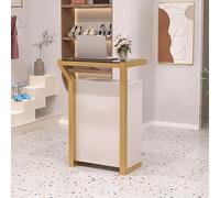 Moderno banco reception con cassetti chiudibili - elegante scrivania anteriore per ufficio, atrio, salone di bellezza e supermercato, finitura oro senza cassetto opzione
