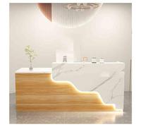 Moderno banco reception con cassetti, elegante bancone per saloni di vendita al dettaglio, finitura bianca, orientamento a sinistra, 150 x 66 x 99 cm, soluzione ideale per la reception