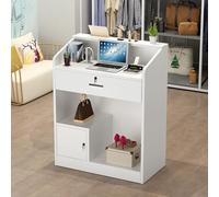 Moderno banco reception con cassetto chiudibile a chiave, elegante ufficio hall reception scrivania per il servizio clienti aziendale e uso al dettaglio