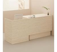 Moderno banco reception con gestione dei cavi e cassetto chiudibile a chiave, 180 cm, colorato, con spazio aperto, soluzione di ricezione perfetta per le aziende