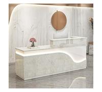 Moderno banco reception con luci a LED, elegante tavolo per le casse del bancone anteriore, per negozi, cliniche e uffici (A13 L 51,1 cm) - Soluzione di assistenza clienti accogliente