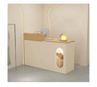 Moderno banco reception con vano portaoggetti e illuminazione a LED, elegante bancone anteriore per ufficio e ospitalità, 110 x 50 cm (lunghezza x larghezza), ideale per aree di accoglienza