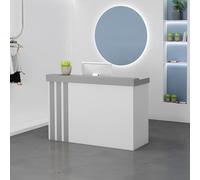 Moderno banco reception - elegante bancone anteriore per ufficio e lavoro, stazione di cassa compatta, versatile scrivania per la reception al dettaglio, ideale per piccoli spazi