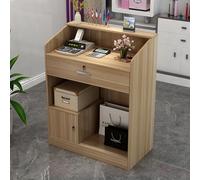 Moderno banco reception in legno, con cassetti bloccabili, tavolo da cassa e armadietto per ufficio per una gestione efficiente dello spazio e nizzazione