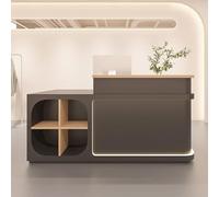 Moderno banco reception in legno - Tavolo per la cassa al dettaglio per salone, negozio, ufficio, elegante reception per area reception, servizio clienti e spazi commerciali