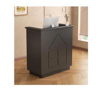 Moderno banco reception - Multifunzionale banco anteriore per salone e ufficio - Elegante scrivania per vendite nera da 60 cm - Perfetto per aree di ricevimento e sale d'attesa