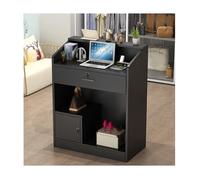 Moderno banco reception multifunzionale banco cassa elegante mobili per ufficio salone di bellezza clinica 60 x 110 cm (nero) design elegante per spazi professionali