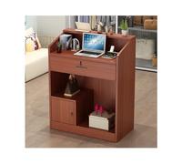 Moderno banco reception multifunzionale cassa finitura noce perfetto per ufficio salone di bellezza lobby clinica 80 * 110 cm (31,5 * 43,3 in)