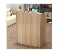 Moderno banco reception multifunzionale contemporaneo mobili per reception per ufficio, clinica, hall e area attesa (teak 80 x 110 cm)