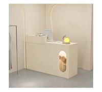 Moderno bancone da reception con vano portaoggetti e illuminazione a LED, elegante tavolo da ufficio per reception, per professionisti, dimensioni: 39,3 x 19,6 cm (lunghezza x larghezza), ideale per