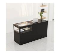 Moderno bancone da reception retrò con espositore in vetro temperato, mobili eleganti per negozi di abbigliamento e boutique, perfetto per il coinvolgimento dei clienti