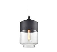 Moderno Bar di luci sospese E27, tonalità a Sospensione in Vetro Nera Decorativo per ristoranti e caffè, apparecchi di Illuminazione a soffitto Elegante, Design Contemporaneo