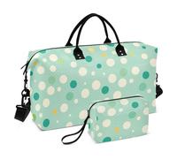 Moderno Bianco Rotondi Dots Teal Decorativo Grande Borsa Palestra con Cinghia Regolabile per Allenamento Impermeabile bolsas de para Mujer en Avion