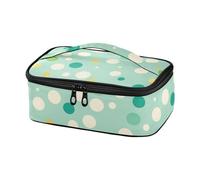 Moderno Bianco Rotondi Dots Teal Decorativo Ragazze Lunch Bag Viaggio Cooler Bag Lunch Box per Picnic lonchera para Trabajo